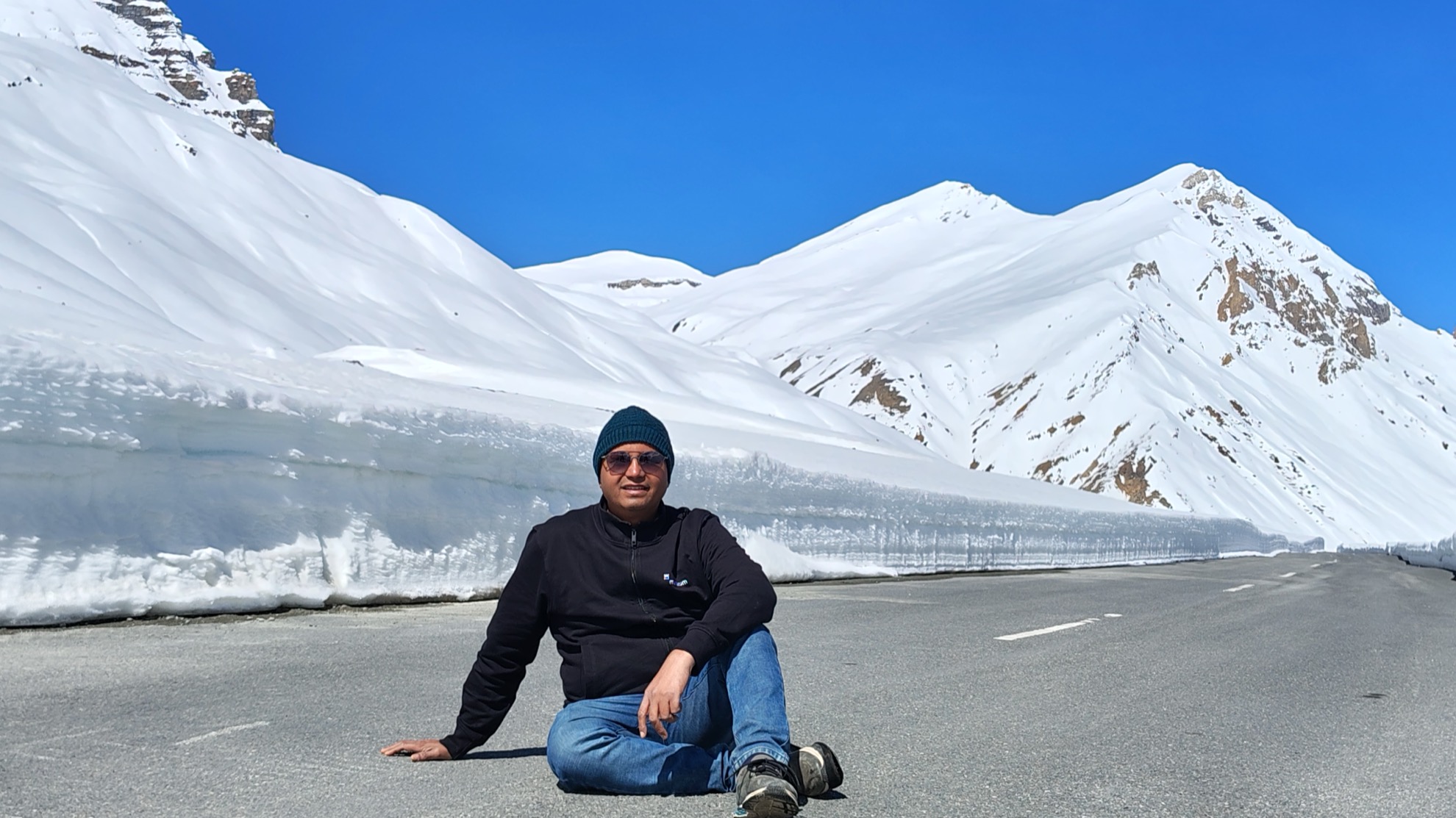Mountain road in snow